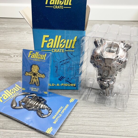 Bethesda Fallout 76 Loot Crate Lot Build a Figure Torso Pins Bottle Opener NEW - Picture 1 of 12